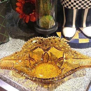 Vintage Amber glass Beautiful bowl